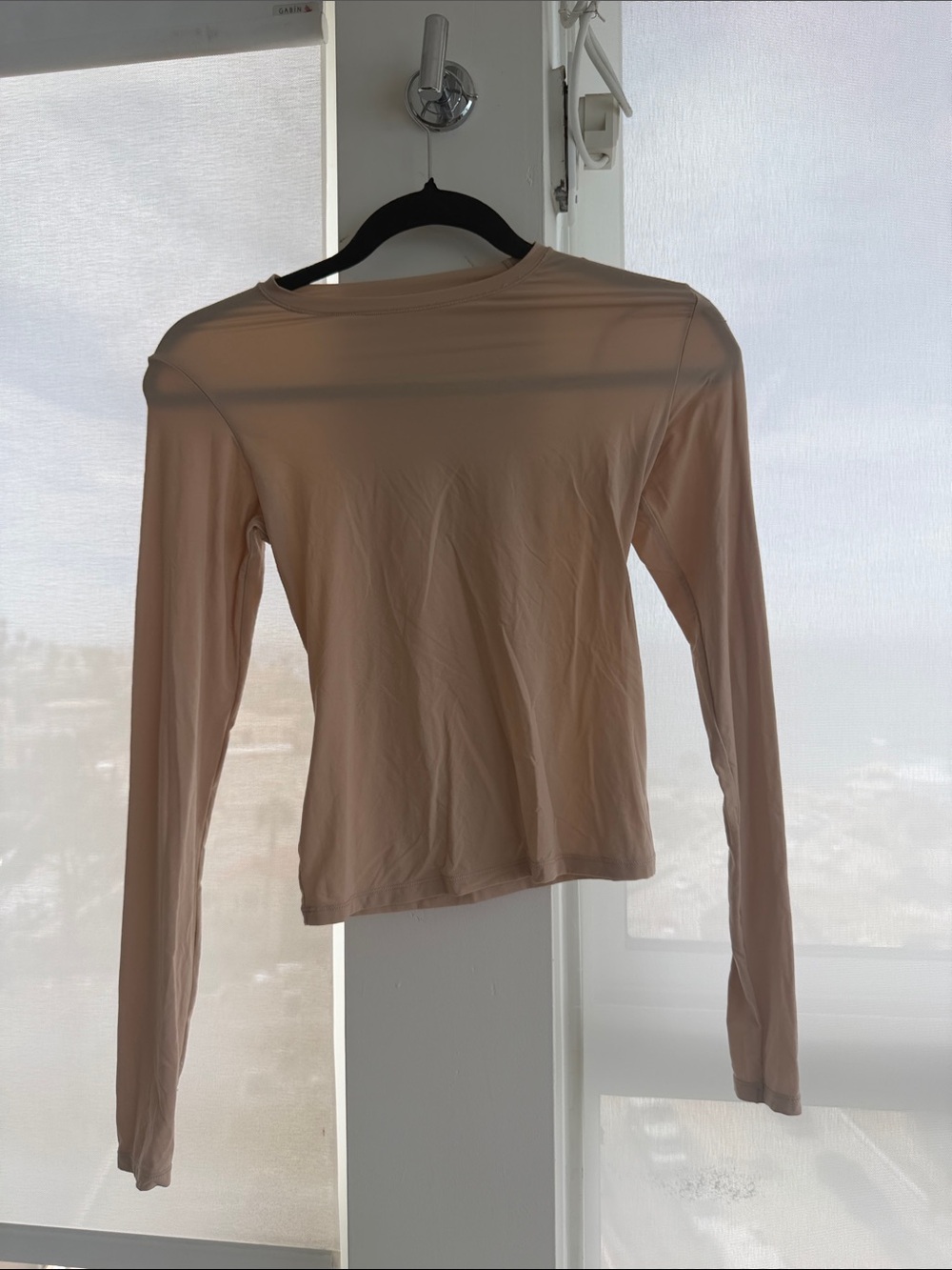 SKIMS Long Sleeve Crew Top in Light Nude